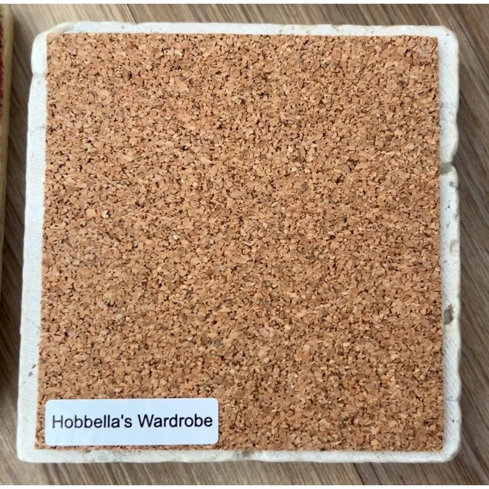 Hobbella's‎ Wardrobe Equestrian Handmade Natural Stone Coaster Set of 4